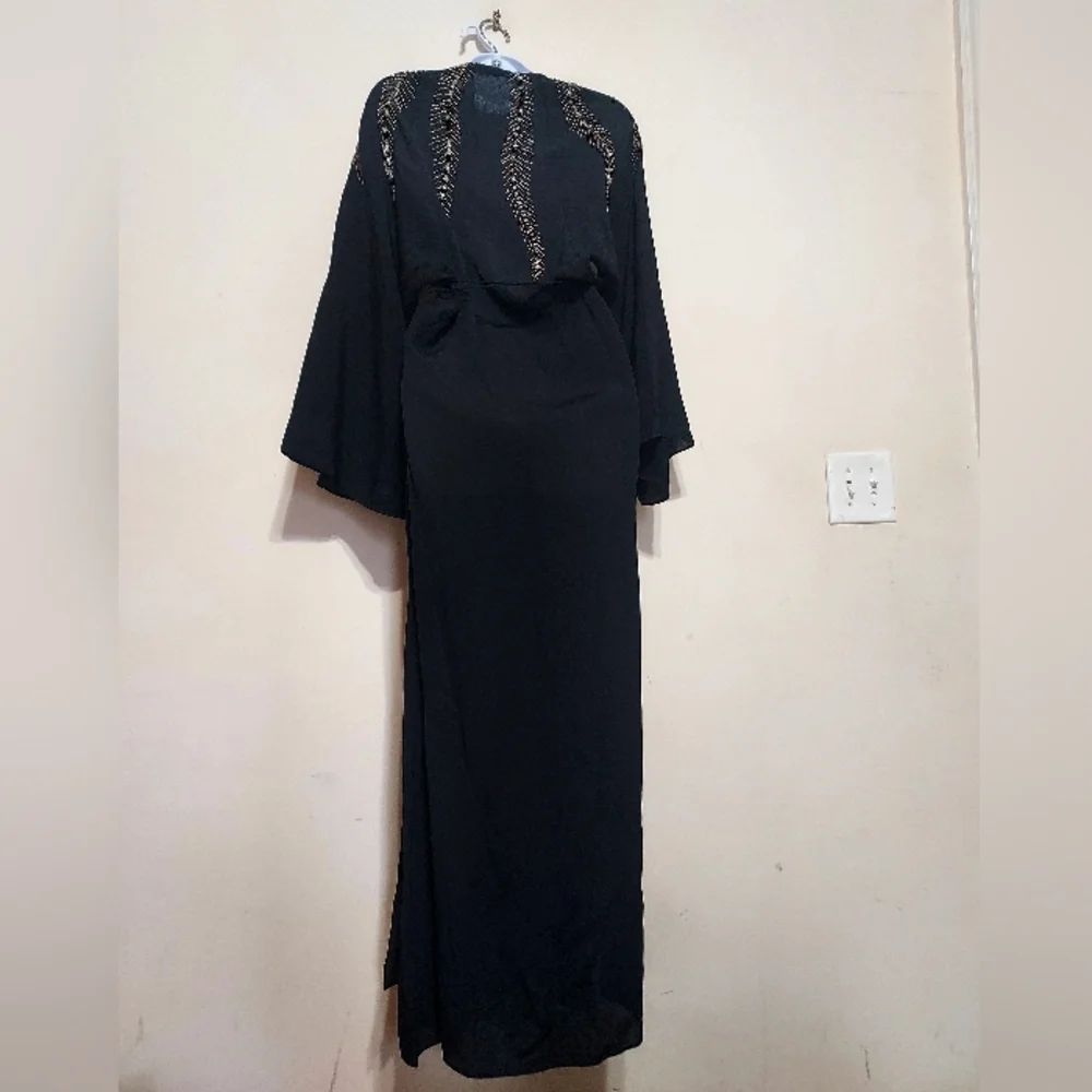Zara Zw Collection Elegant Embroidered Beading Long Wrap Dress - Picture 10 of 13